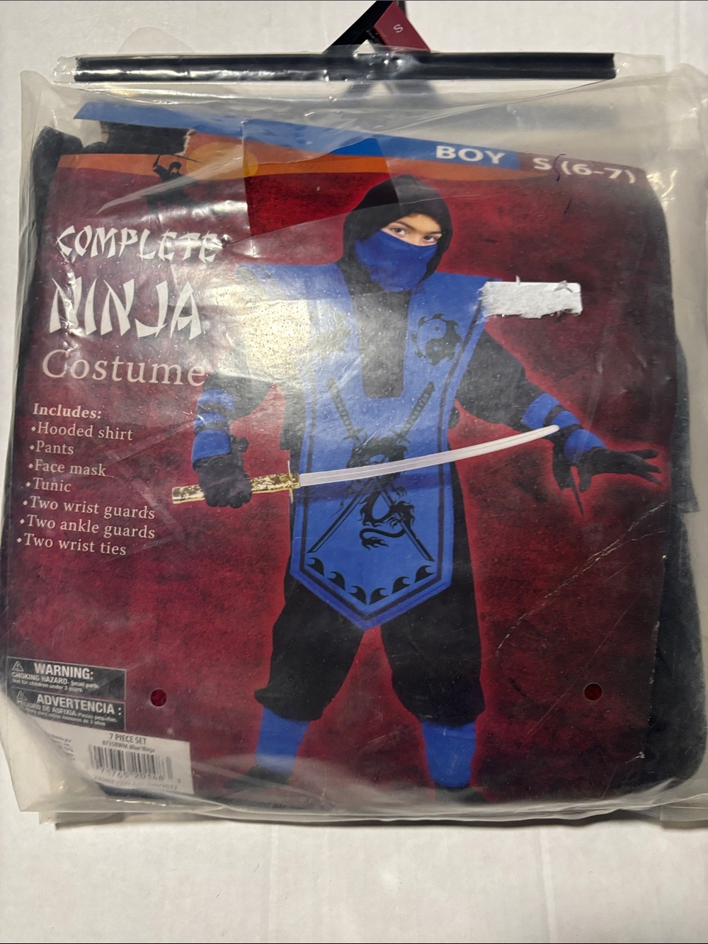 Kids Ninja Costume - Blue and Black Hooded Set